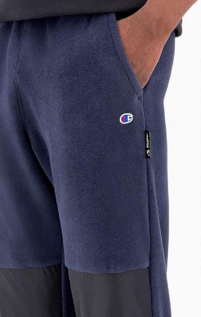 Champion C Logo Polartech Recycled Velour Track Pants Joggebukse Herre Mørke Blå | 5892-RIEAF