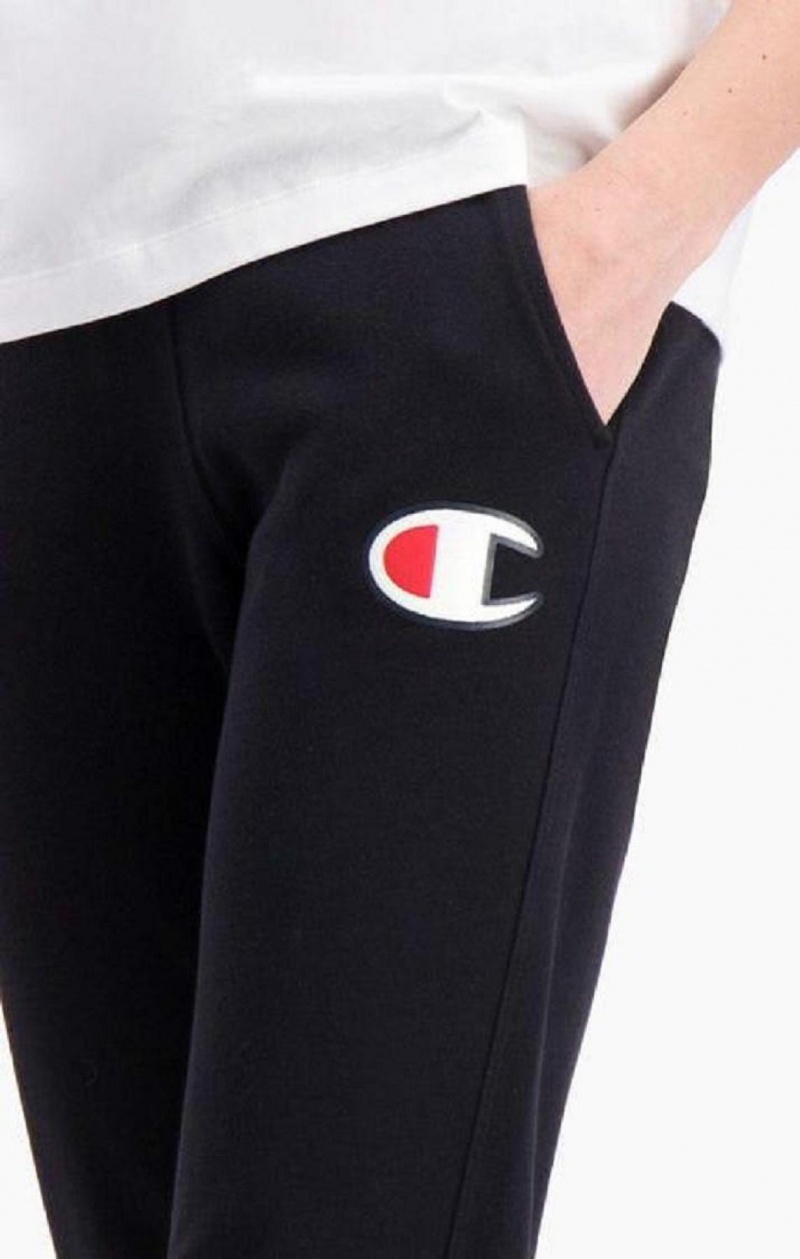 Champion C Logo Ribbet Cuffed Joggers Joggebukse Dame Svarte | 2341-XROCF