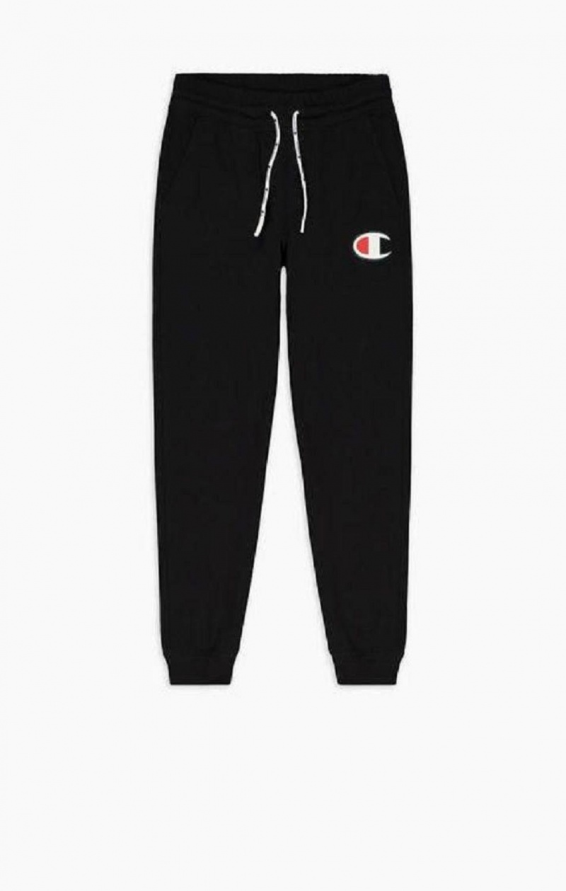 Champion C Logo Ribbet Cuffed Joggers Joggebukse Dame Svarte | 2341-XROCF