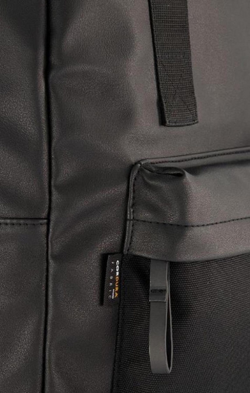 Champion C Logo Veganske Lær Backpack Vesker Herre Svarte | 2538-SJEYF