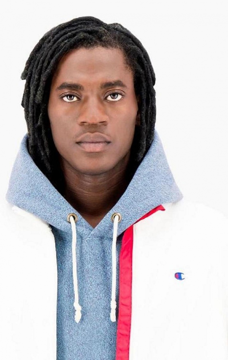 Champion C Logo Zip-Up Polartech Recycled Velour Sweatshirt Gensere Herre Hvite | 1342-SCRHK