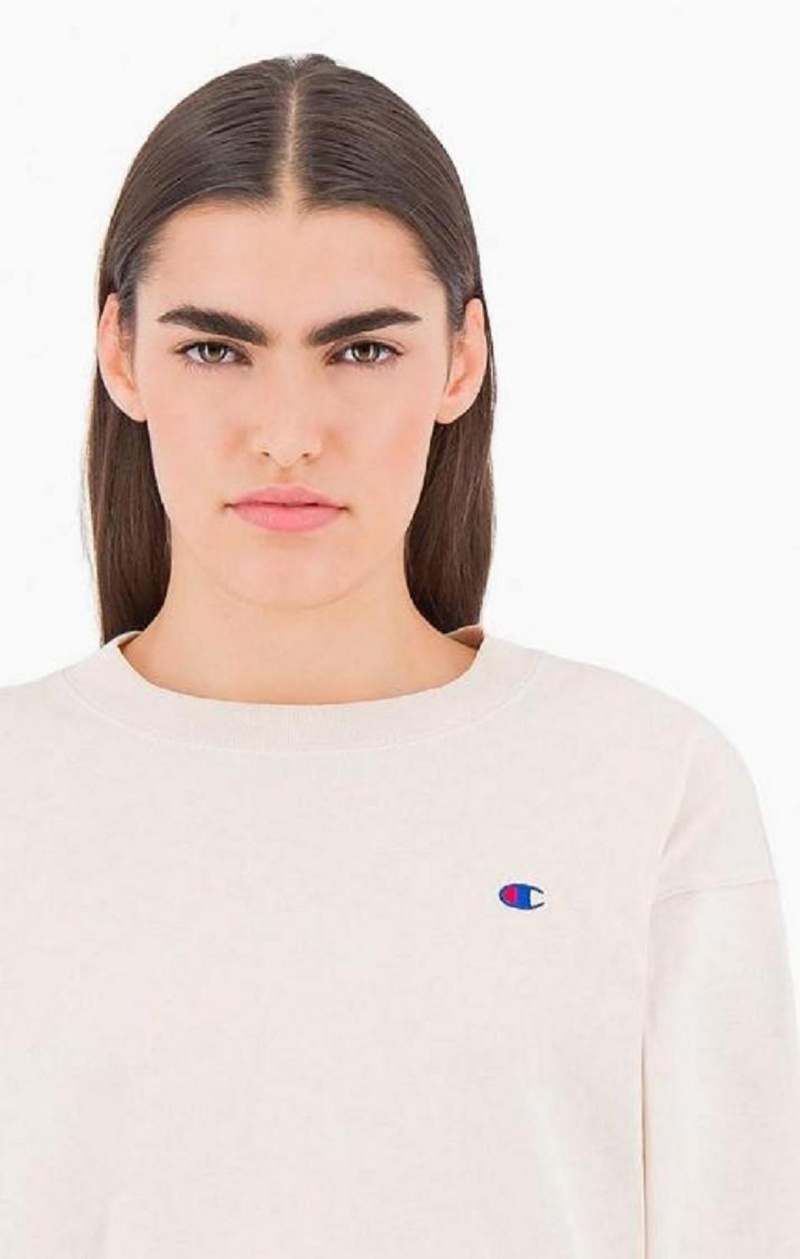 Champion C Long Sleeve Jersey Top T-skjorte Dame Gul | 8046-NUHML