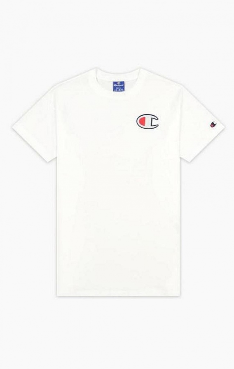 Champion C Patch Maxi T-Shirt T-skjorte Dame Hvite | 0561-TESLK