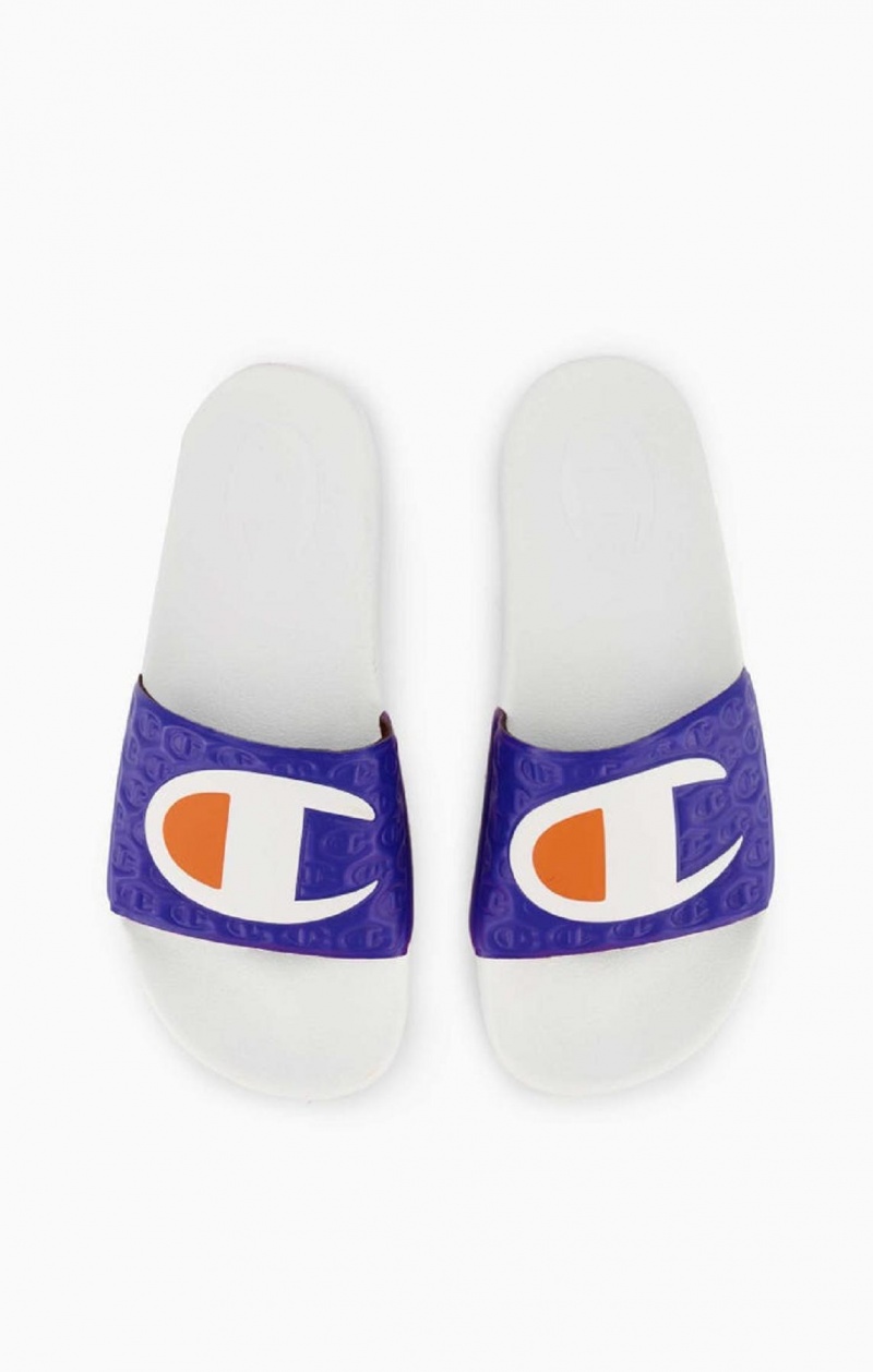 Champion C Patch Pool Slides Badesandaler Herre Hvite | 8160-UYQDR