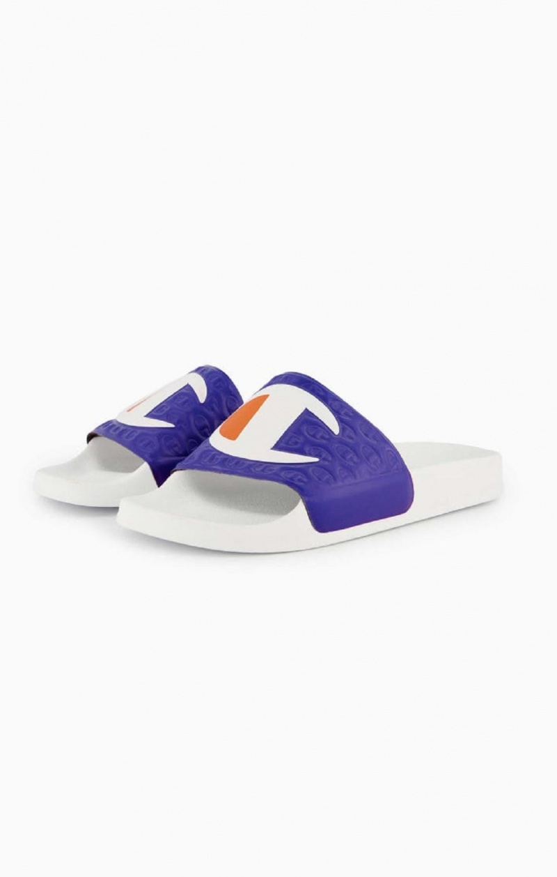 Champion C Patch Pool Slides Badesandaler Herre Hvite | 8160-UYQDR