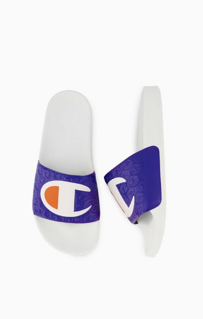 Champion C Patch Pool Slides Badesandaler Herre Hvite | 8160-UYQDR