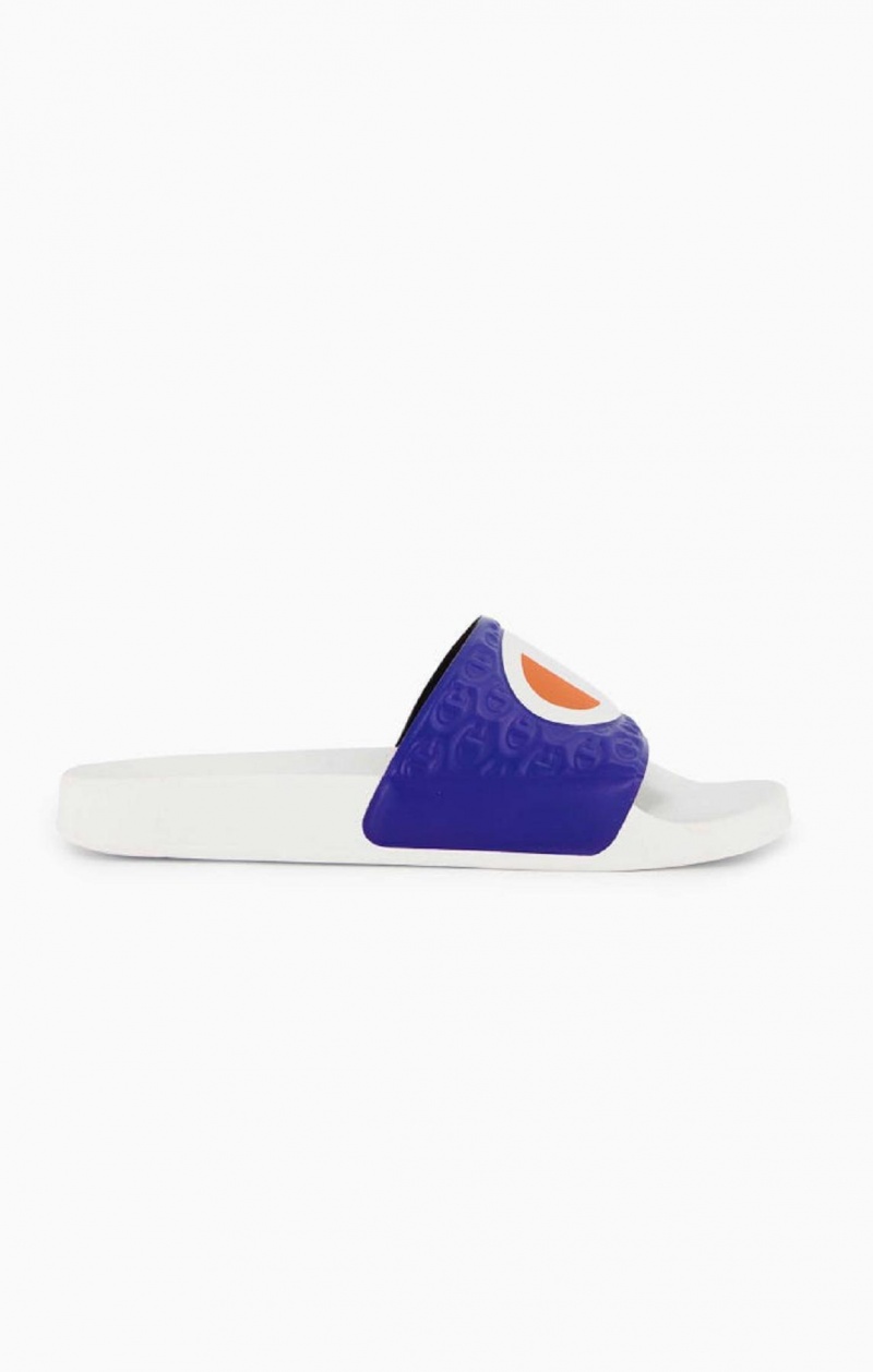 Champion C Patch Pool Slides Badesandaler Herre Hvite | 8160-UYQDR