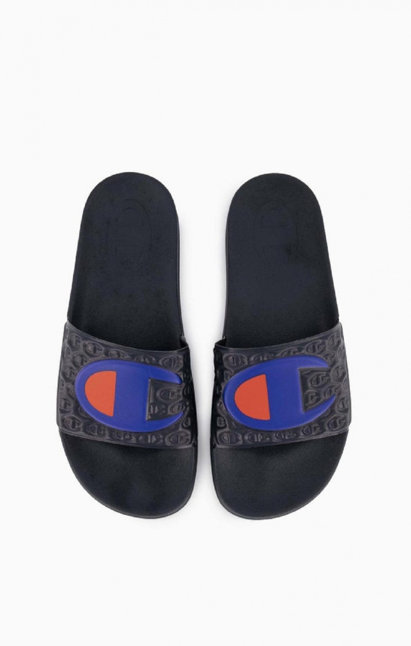 Champion C Patch Pool Slides Badesandaler Herre Mørke Blå | 7013-FHUOI