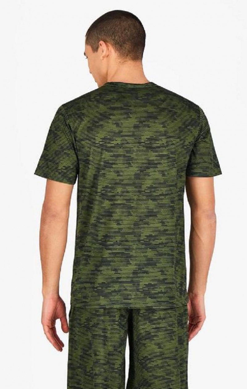 Champion Camo Quick Dry Trenings T-Shirt T-skjorte Herre Grønn | 9760-MNSOQ