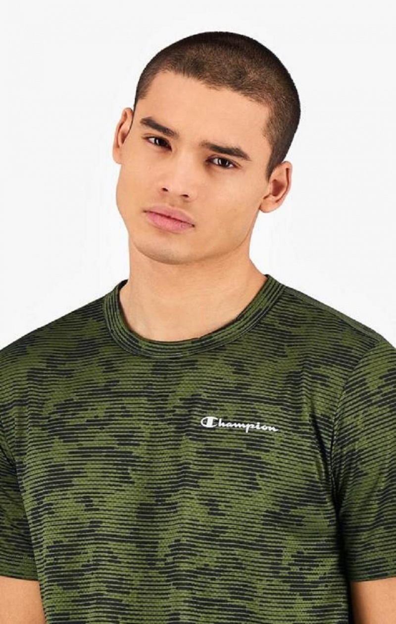 Champion Camo Quick Dry Trenings T-Shirt T-skjorte Herre Grønn | 9760-MNSOQ