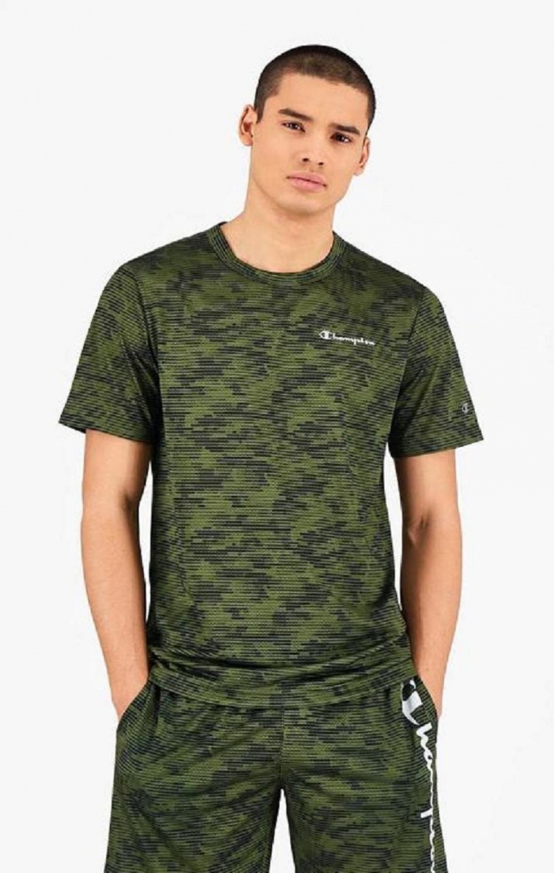 Champion Camo Quick Dry Trenings T-Shirt T-skjorte Herre Grønn | 9760-MNSOQ