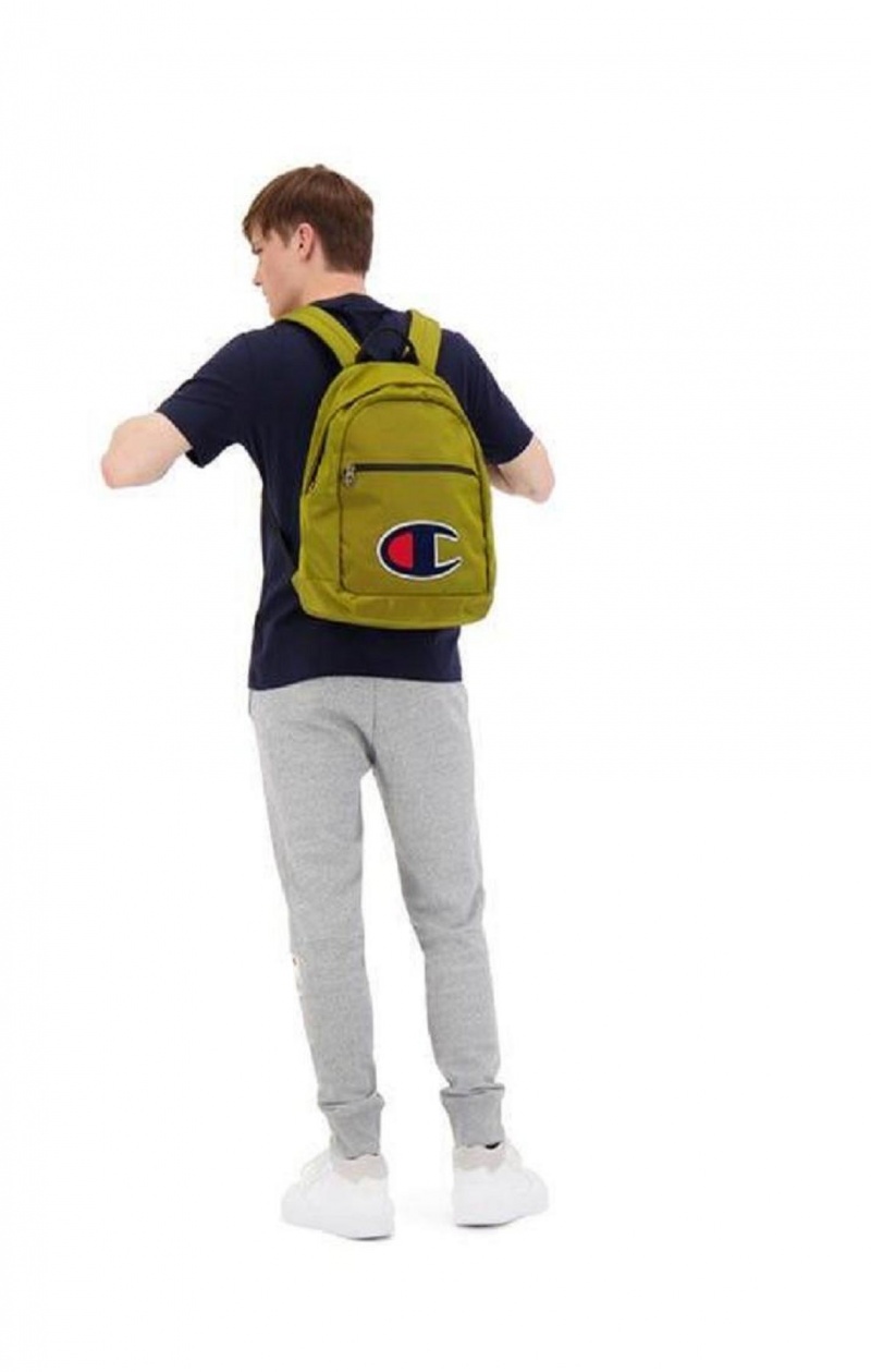 Champion Chenille C Patch Faux Lær Backpack Vesker Herre Gull | 3520-VNSWU