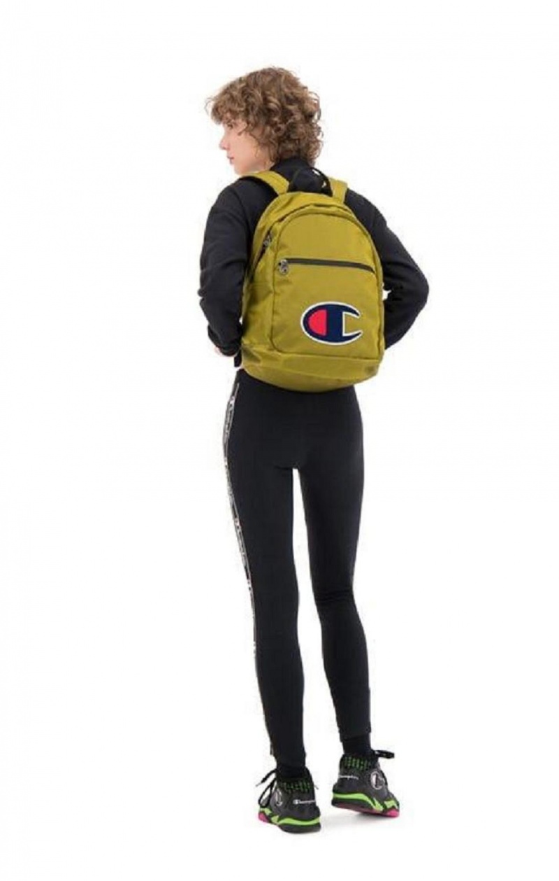 Champion Chenille C Patch Faux Lær Backpack Vesker Herre Gull | 3520-VNSWU