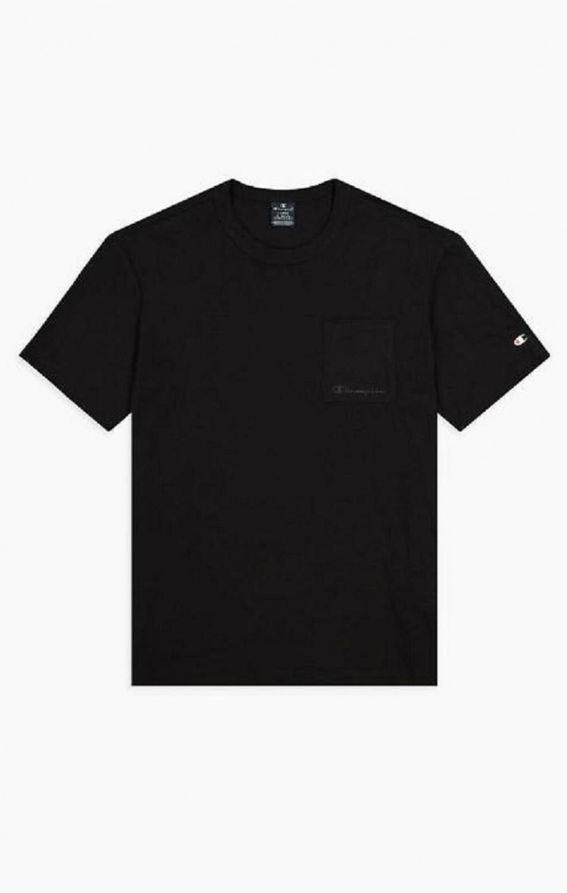 Champion Chest Pocket T-Shirt T-skjorte Herre Svarte | 0681-HLGUX