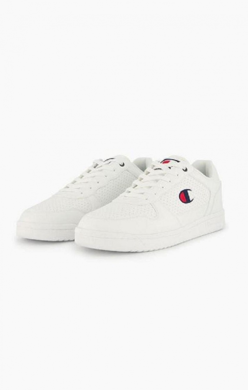 Champion Chicago Faux Lær Trainers Joggesko Herre Hvite | 3791-WCHDK