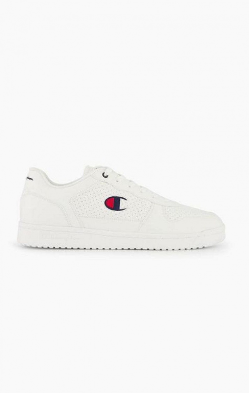 Champion Chicago Faux Lær Trainers Joggesko Herre Hvite | 3791-WCHDK