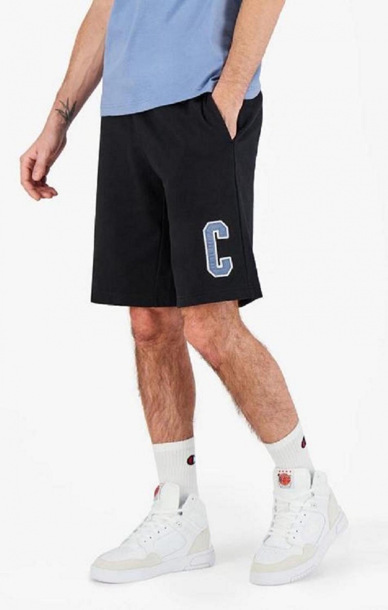 Champion Collegiate C Logo Shorts Shorts Herre Svarte | 3710-ULIHO