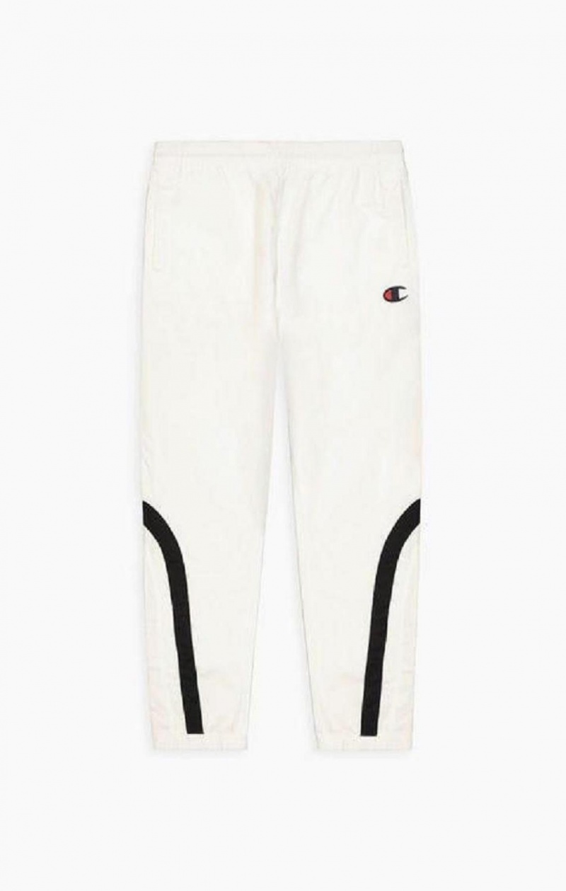 Champion Colour Block And Stripe Cuffed Track Pants Treningsdress Herre Hvite | 1084-KNFGV