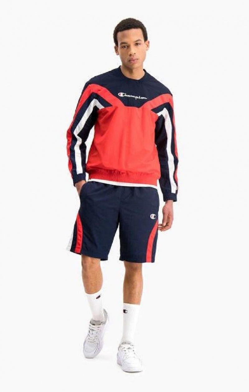 Champion Colour Block And Stripe Track Sweatshirt Gensere Herre Rød | 7152-VXRCN