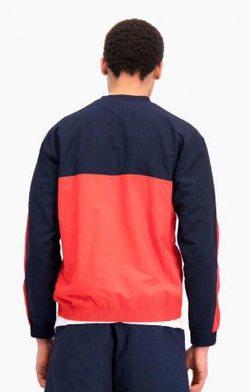 Champion Colour Block And Stripe Track Sweatshirt Gensere Herre Rød | 7152-VXRCN