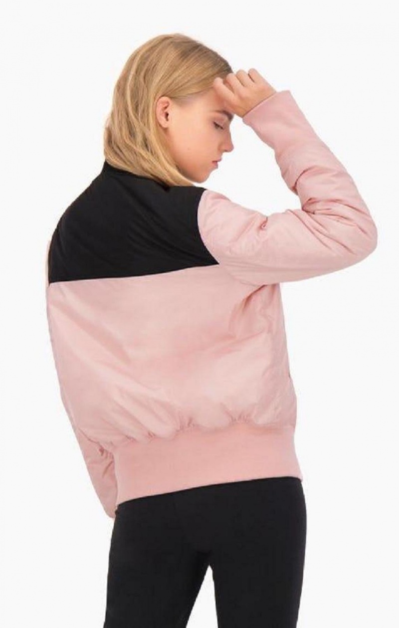 Champion Colour Block Bomber Jacket Jakker Dame Rosa | 9325-EPHAQ