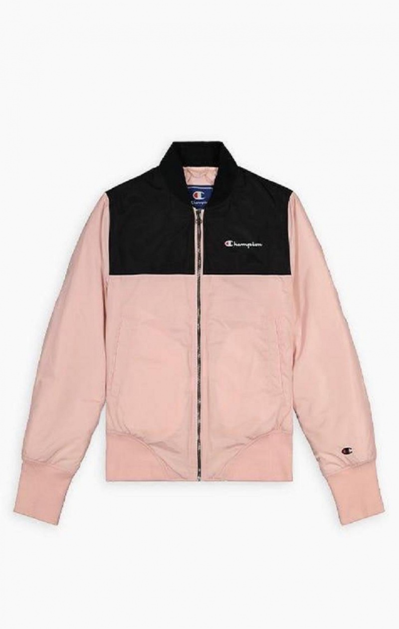 Champion Colour Block Bomber Jacket Jakker Dame Rosa | 9325-EPHAQ