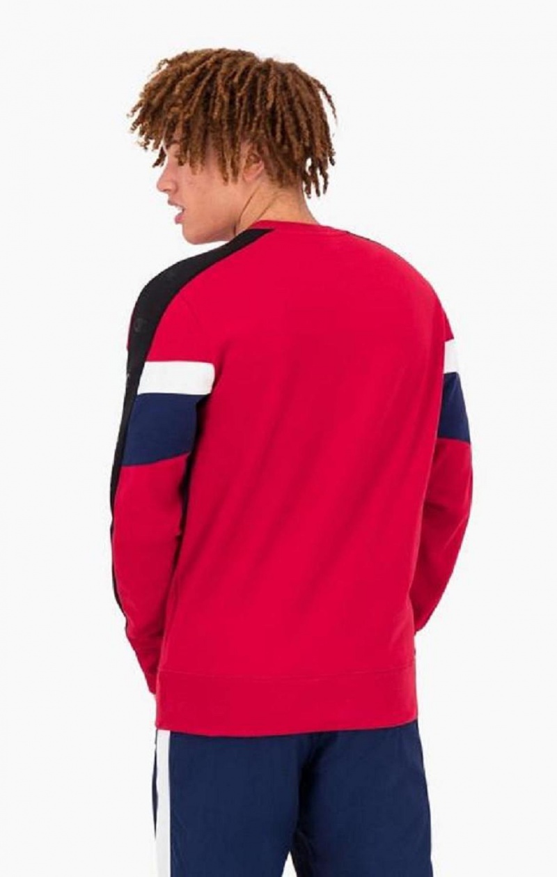 Champion Colour Block Insert Fleece Sweatshirt Gensere Herre Rød | 6704-EDORF