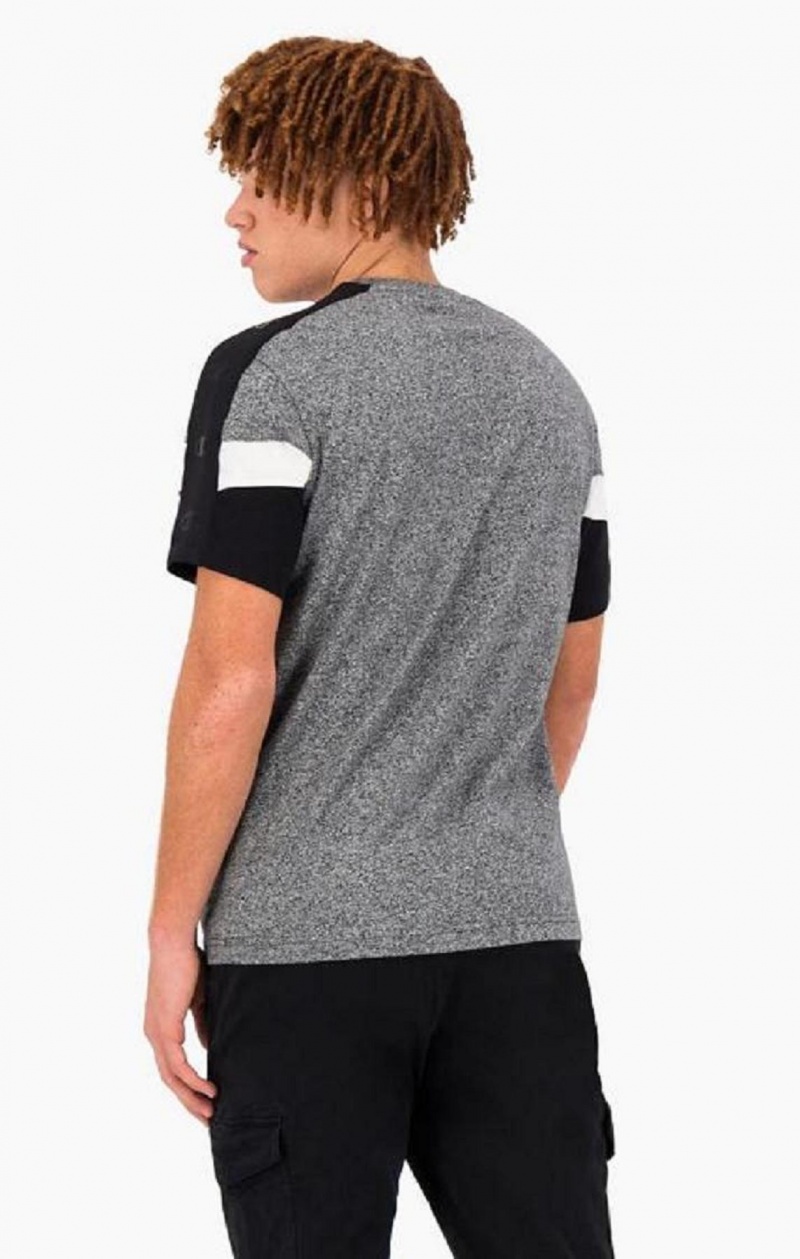 Champion Colour Block Insert T-Shirt T-skjorte Herre Mørke Grå | 3698-JZQTF