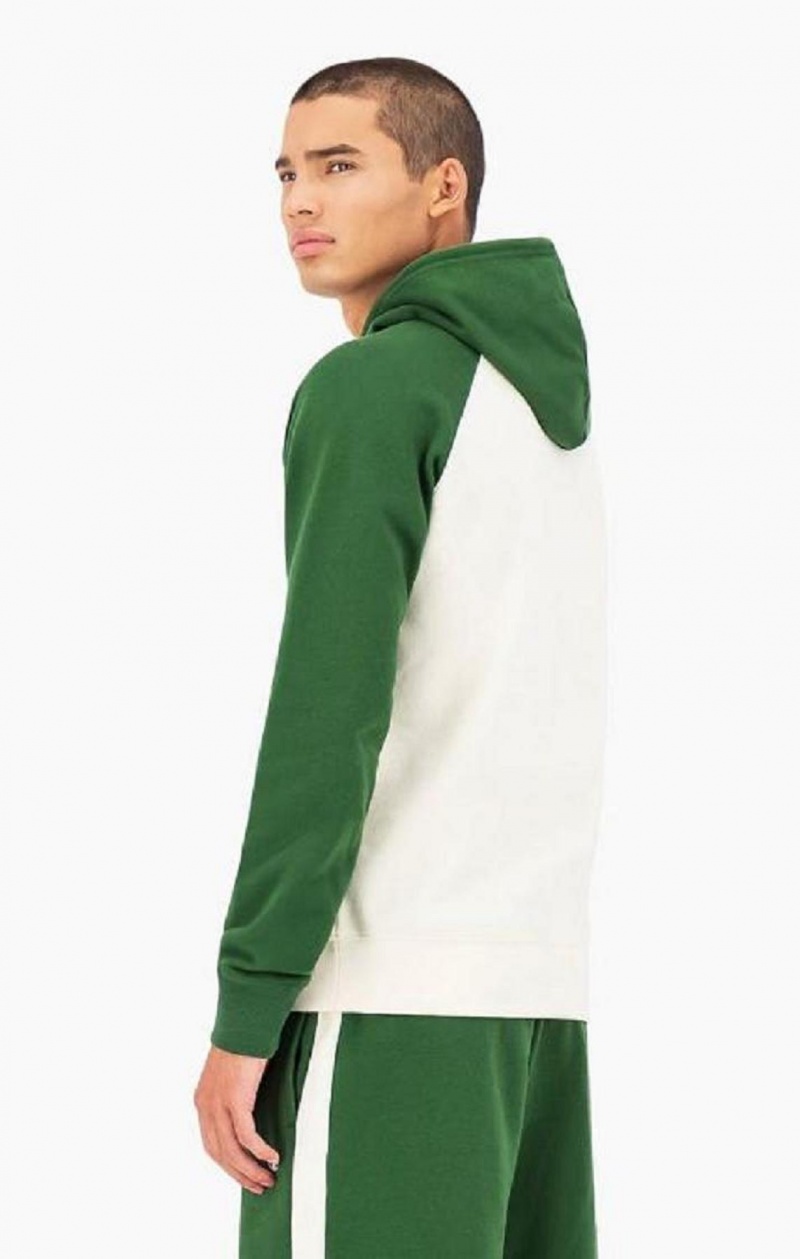 Champion Colour Block Script Logo Hoodie Hettegenser Herre Grønn Hvite | 6917-UCJSM