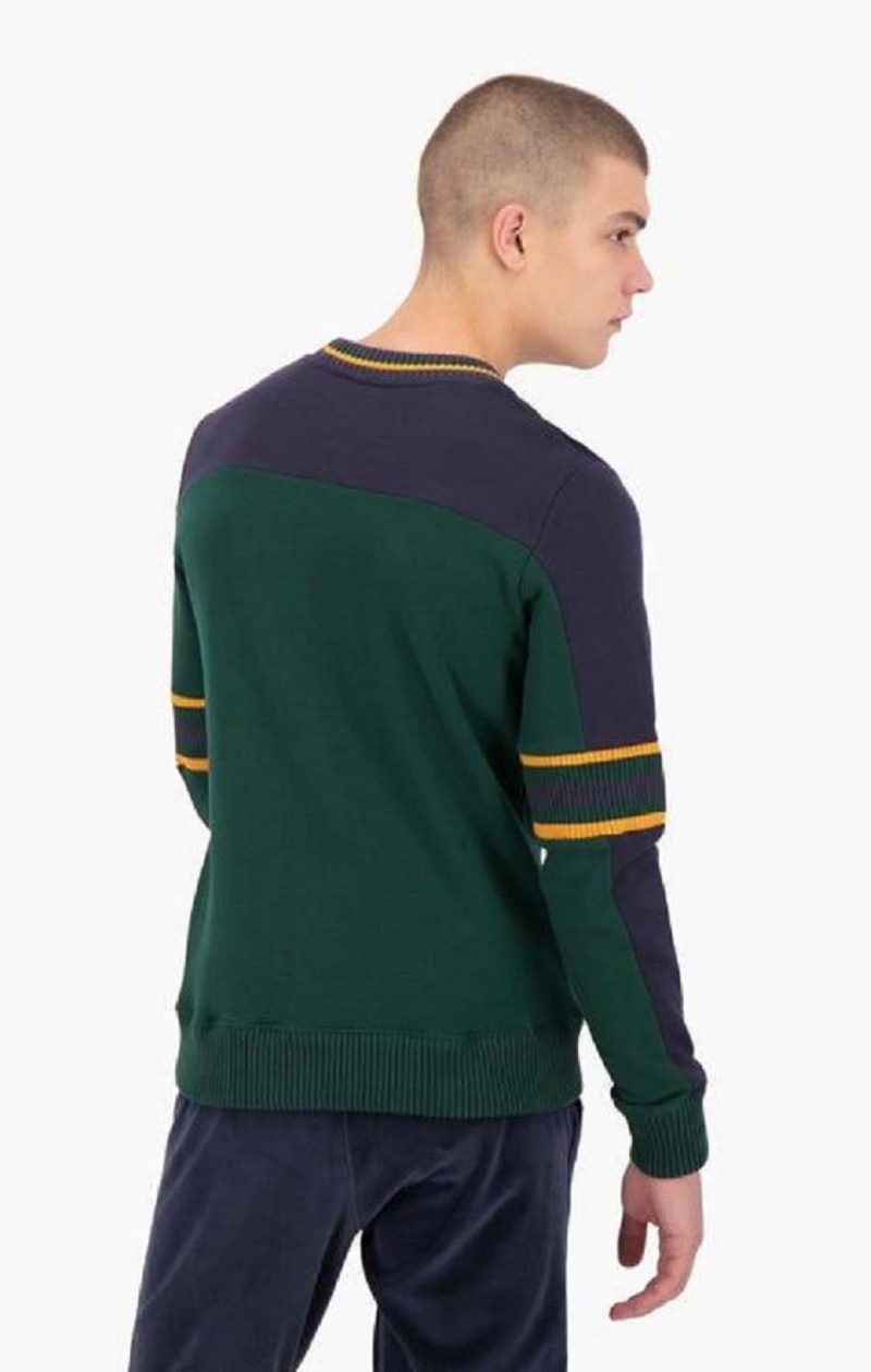 Champion Colour Block Script Logo Sweatshirt Gensere Herre Grønn | 5490-MSIBV