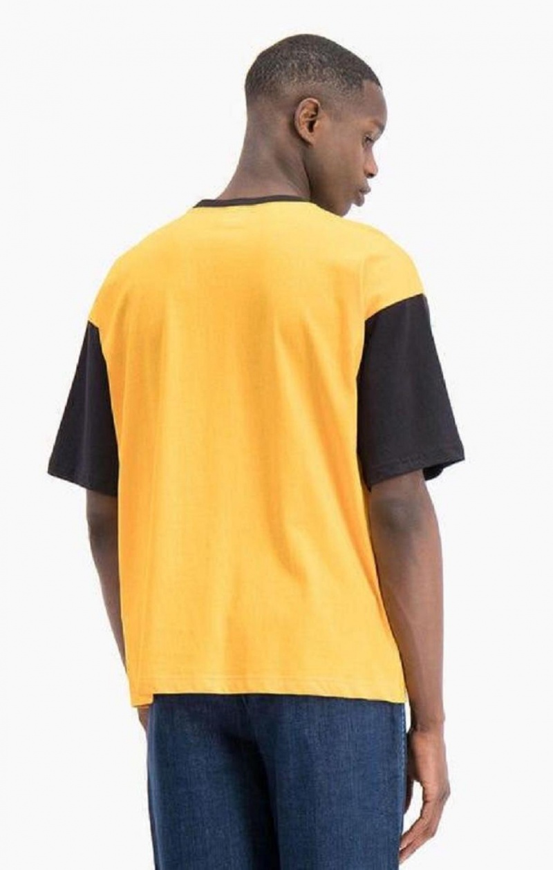 Champion Colour Block Script Logo T-Shirt T-skjorte Herre Oransje | 2358-QAFUW