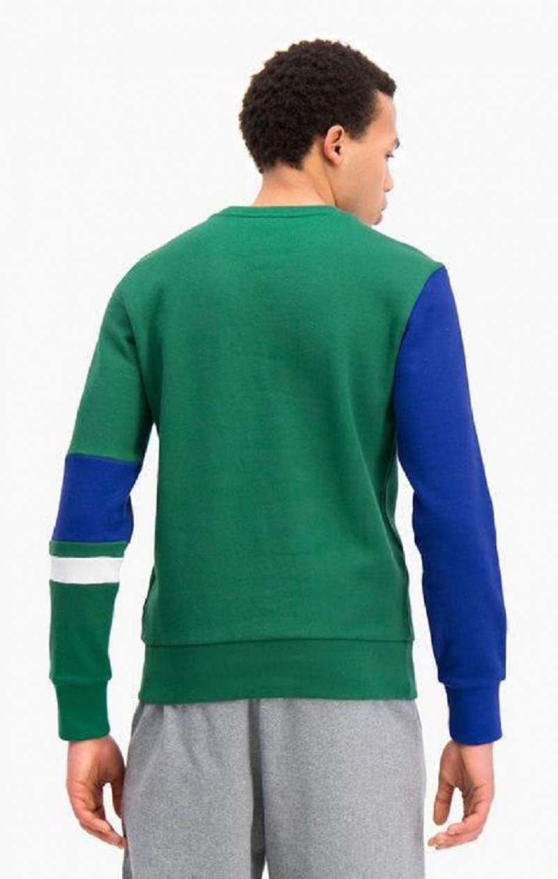 Champion Colour Block Stripe Detail Sweatshirt Gensere Herre Grønn | 0718-AGOMW