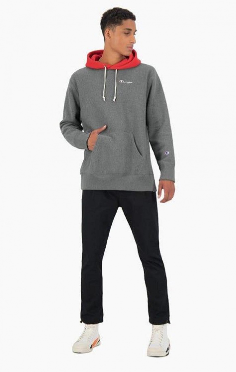 Champion Contrast Hood Reverse Weave Hoodie Hettegenser Herre Mørke Grå | 2096-MEYQP