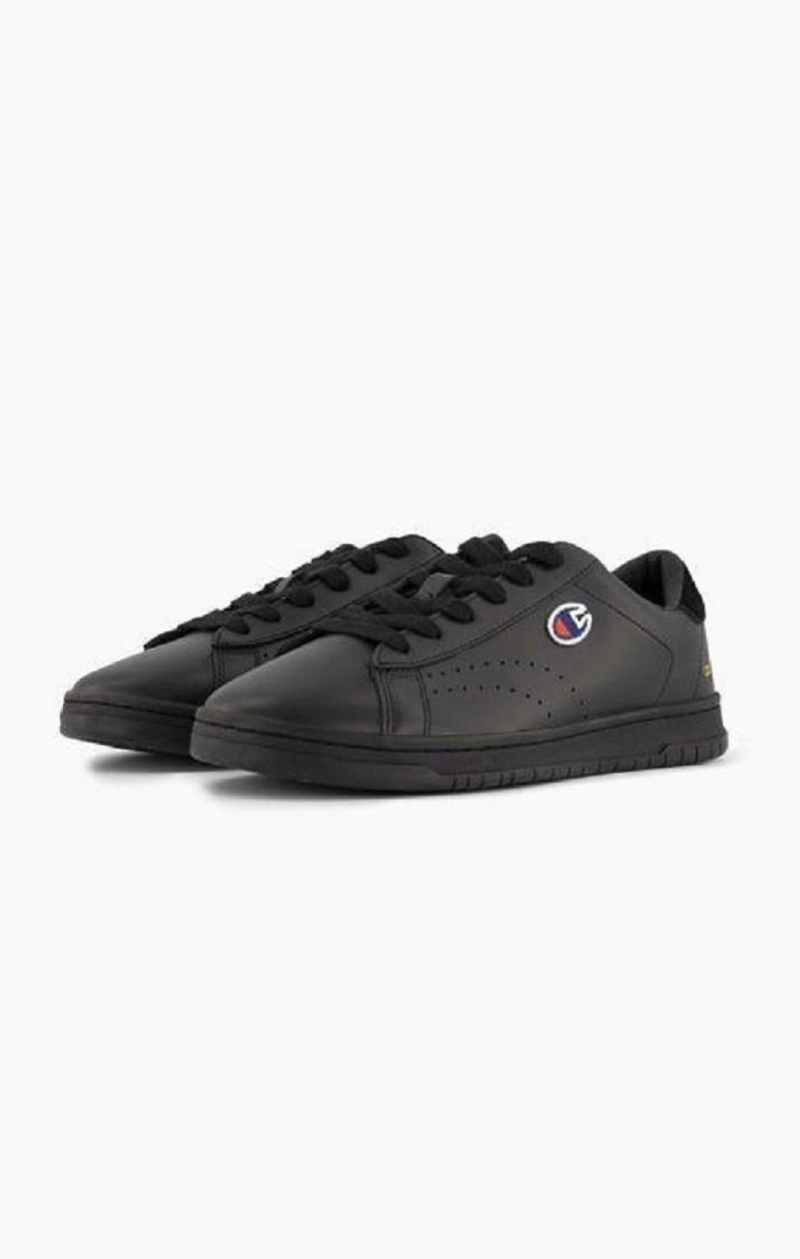 Champion Court Club Patch Logo Trainers Joggesko Herre Svarte | 5648-XFRVA