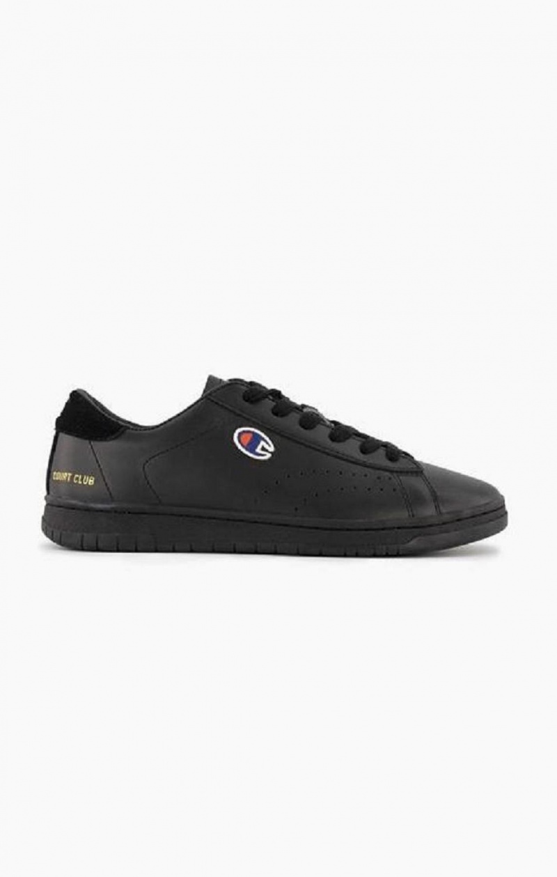 Champion Court Club Patch Logo Trainers Joggesko Herre Svarte | 5648-XFRVA