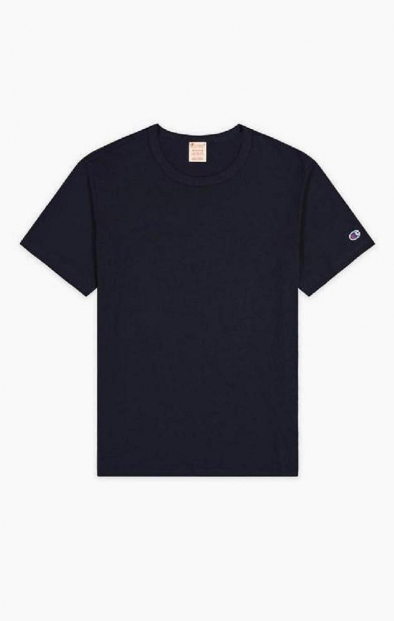 Champion Crew Neck T-Shirt T-skjorte Herre Mørke Blå | 5197-LYUSE