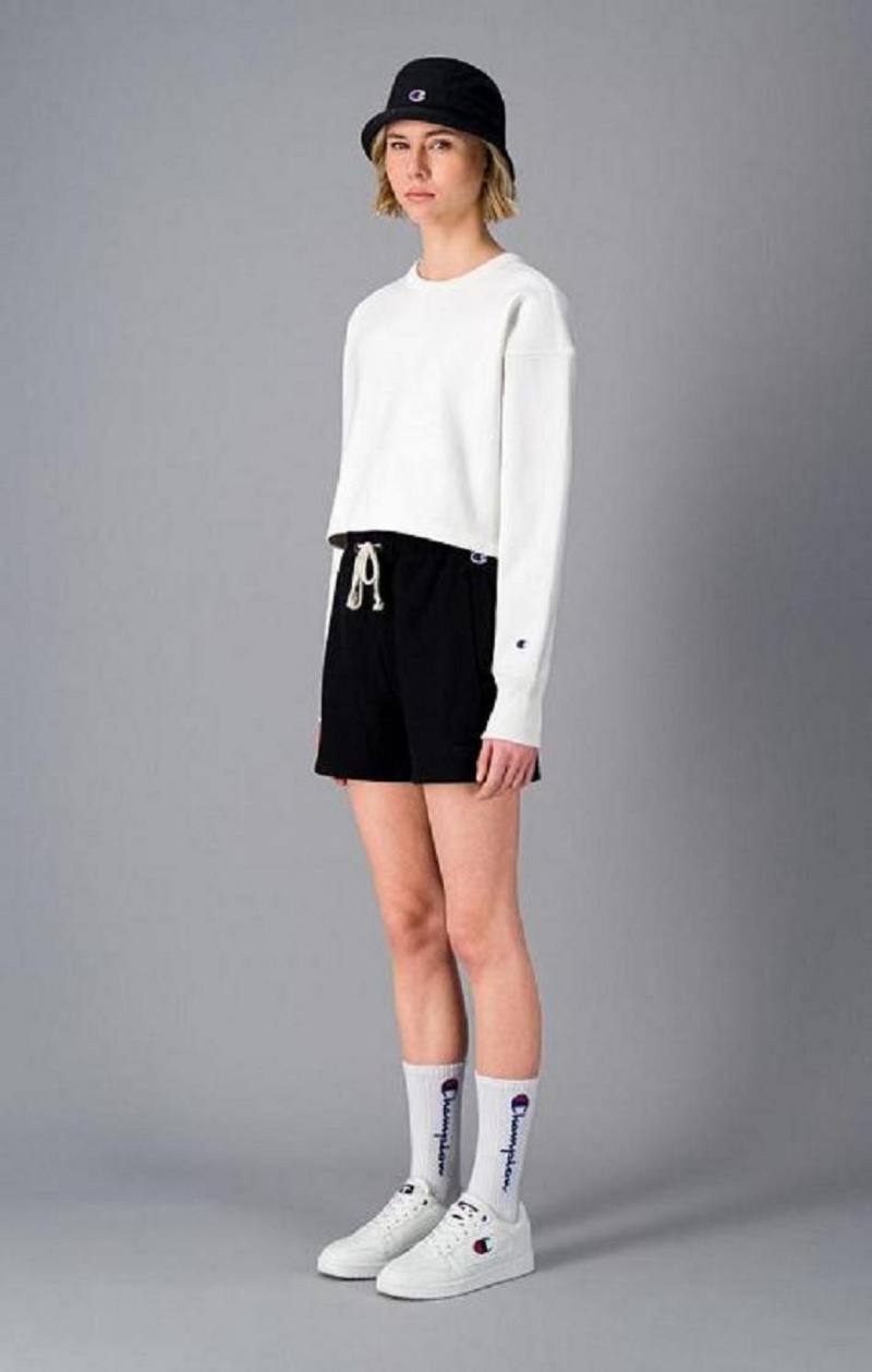 Champion Cropped Reverse Weave Sweatshirt Gensere Dame Hvite | 7519-BYSEP