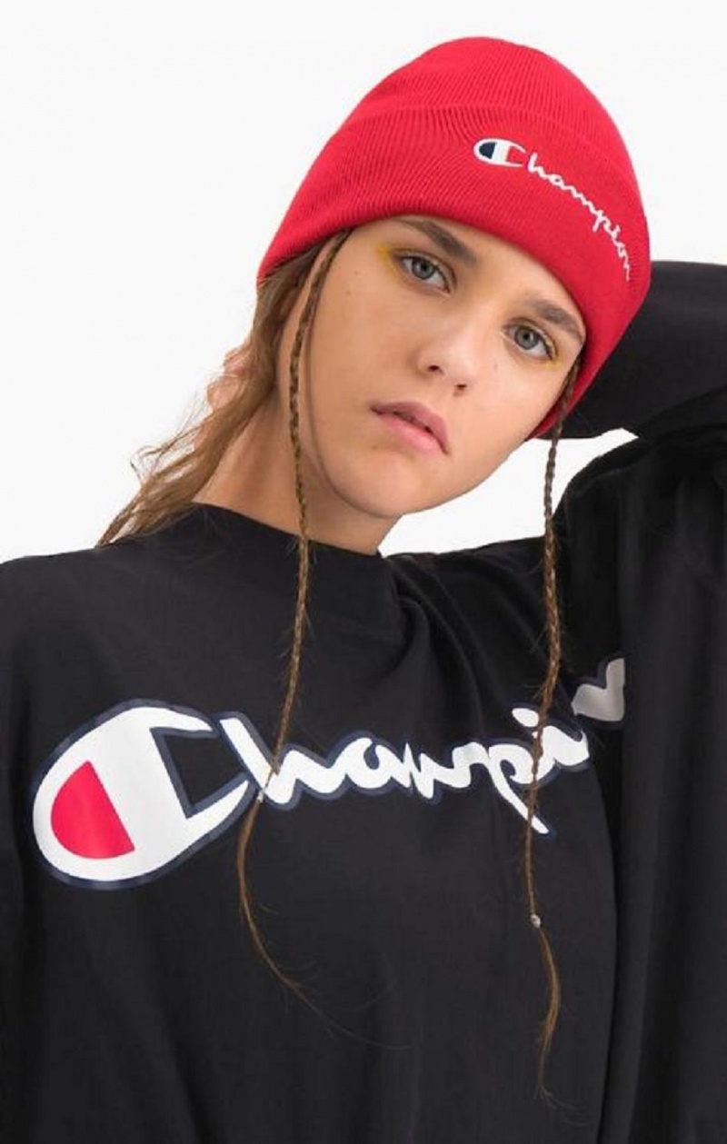 Champion Cropped Script Logo T-Shirt T-skjorte Dame Svarte | 1837-WNYJR