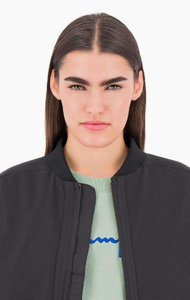 Champion Cropped Stretch Bomber Jacket Jakker Dame Svarte | 4219-DILMW