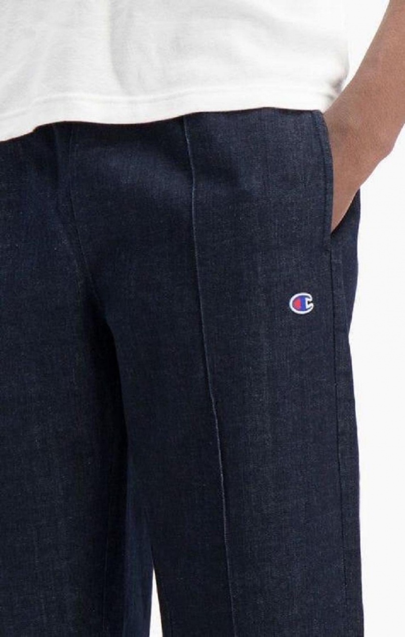 Champion Denim Rett Leg Joggers Joggebukse Herre Mørke Blå | 5093-YIUFJ