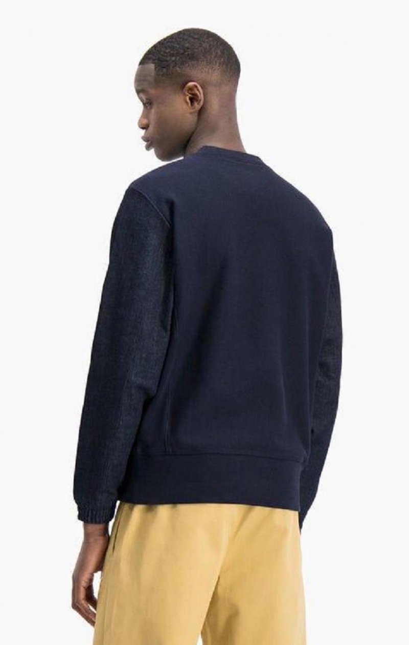 Champion Denim Reverse Weave Sweatshirt Gensere Herre Mørke Blå | 8427-HOLDP