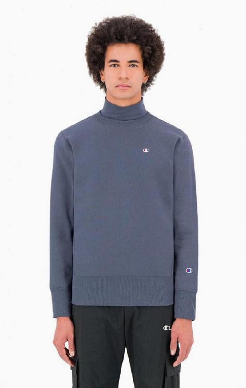 Champion Double Layer Reverse Weave Sweatshirt Gensere Herre Mørke Turkis | 7394-NAFCW