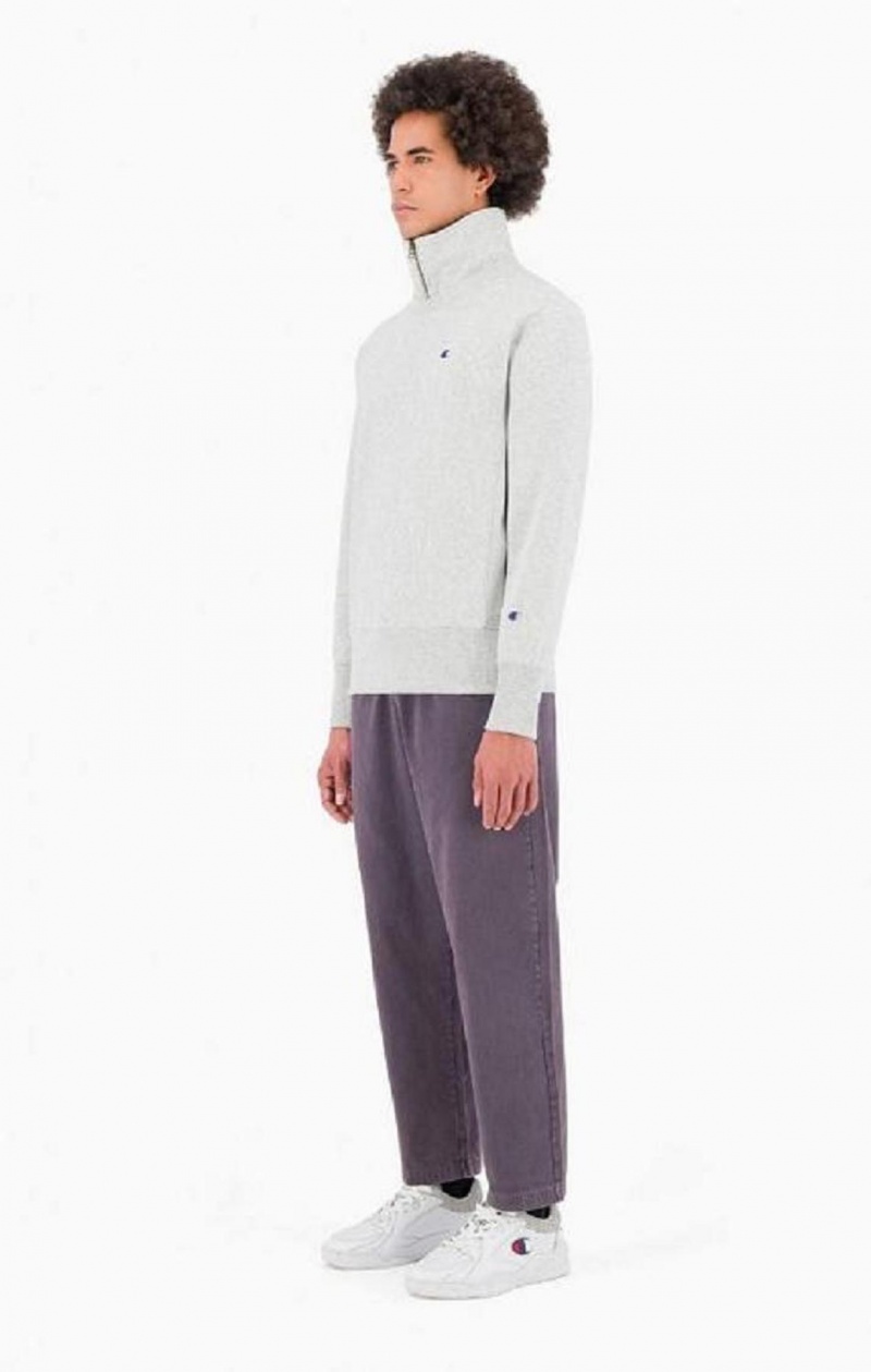 Champion Double Layer Reverse Weave Sweatshirt Gensere Herre Lyse Grå | 9386-GZJKU