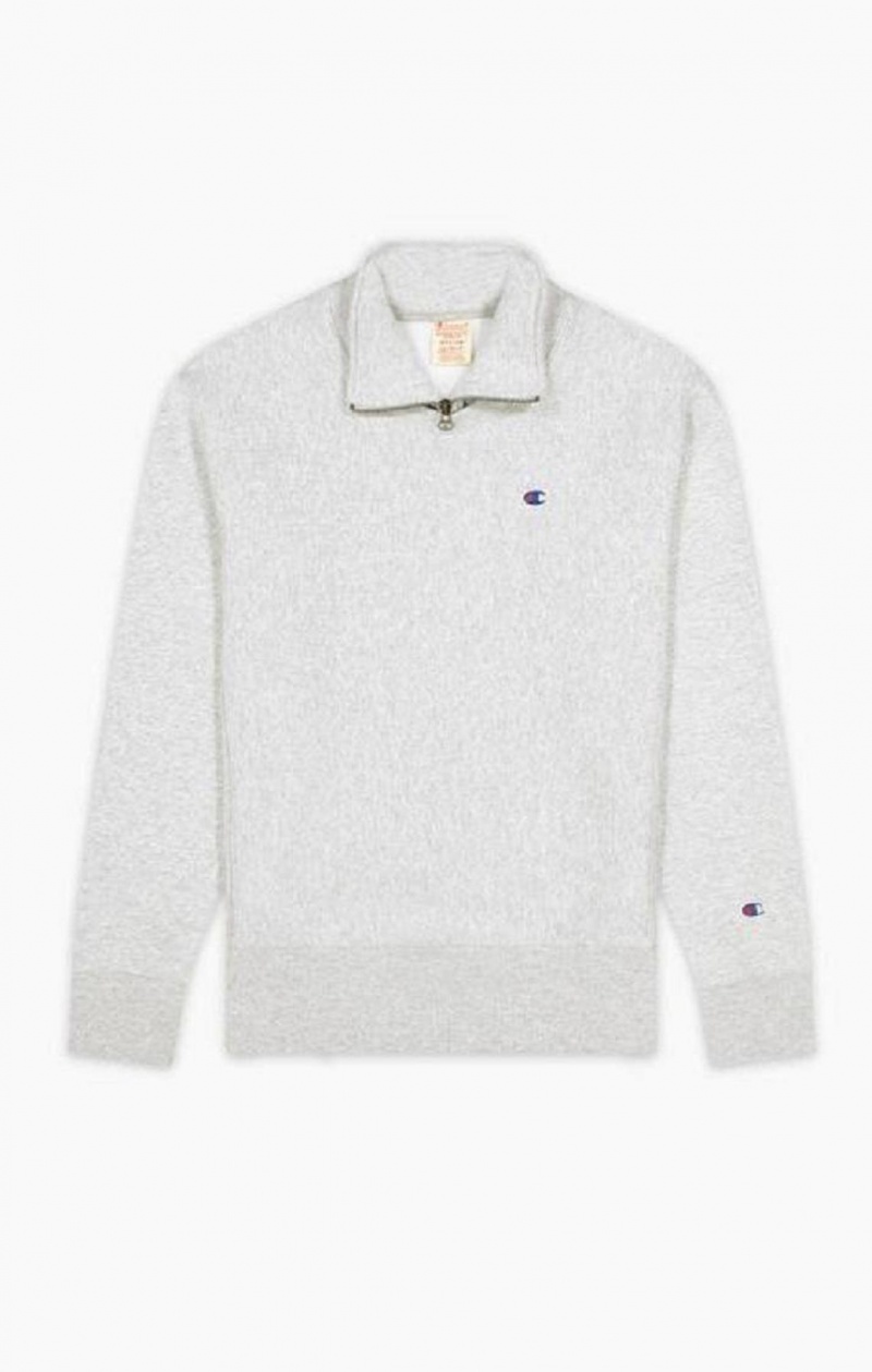 Champion Double Layer Reverse Weave Sweatshirt Gensere Herre Lyse Grå | 9386-GZJKU