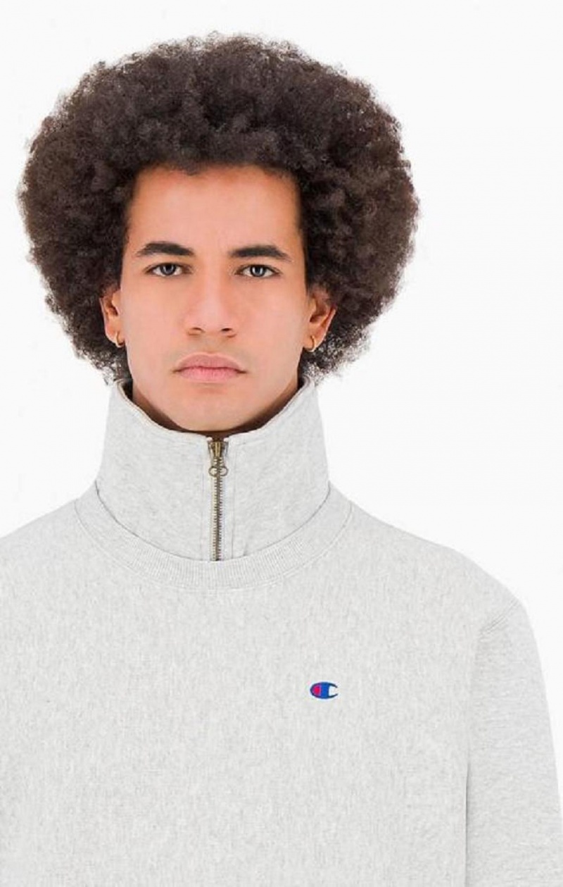 Champion Double Layer Reverse Weave Sweatshirt Gensere Herre Lyse Grå | 9386-GZJKU