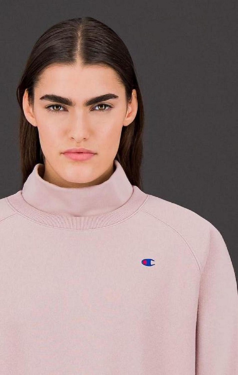 Champion Double Layer Reverse Weave Sweatshirt Gensere Dame Rosa | 1835-YZGRD