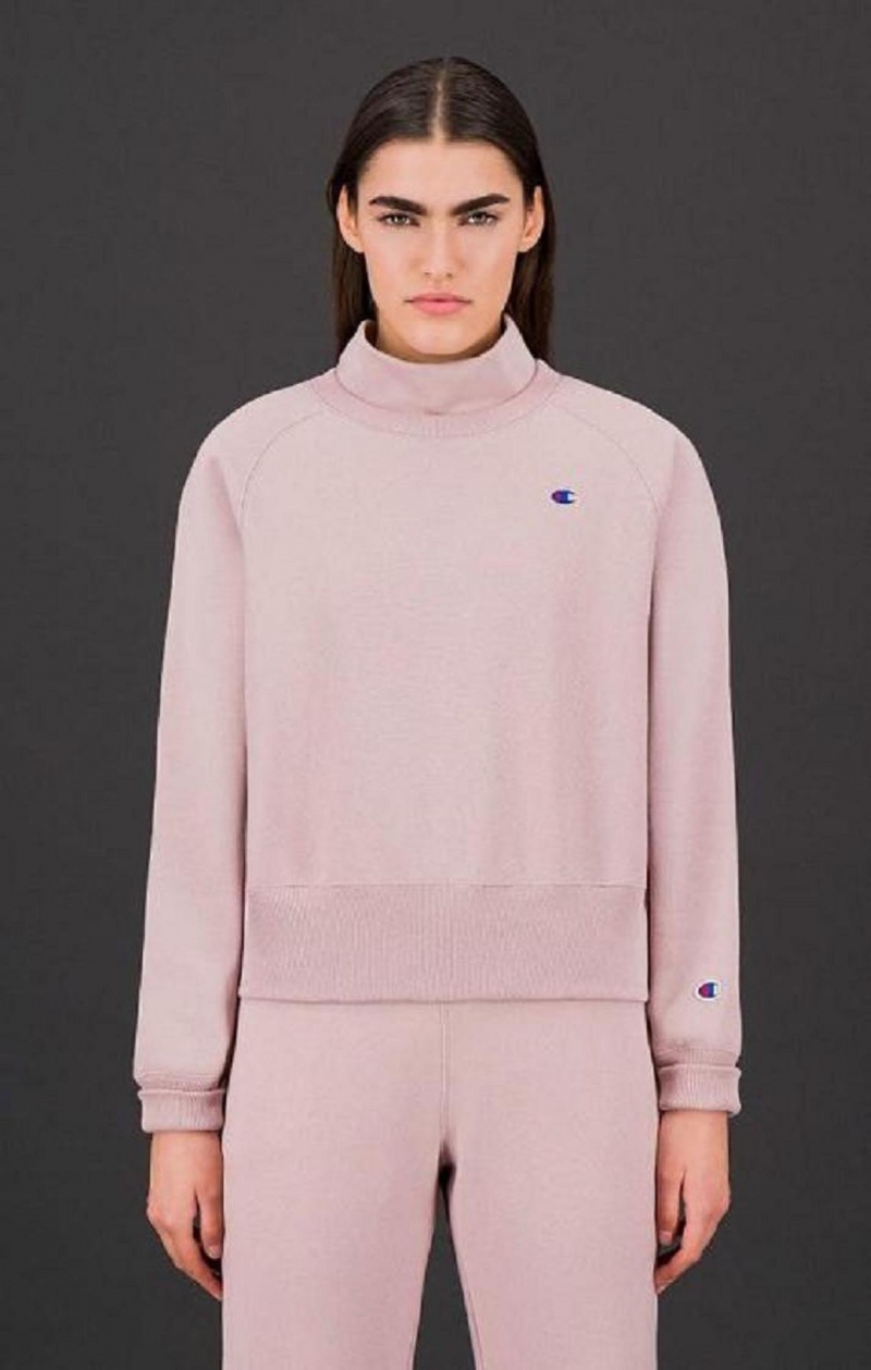 Champion Double Layer Reverse Weave Sweatshirt Gensere Dame Rosa | 1835-YZGRD