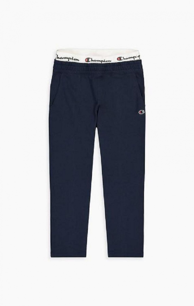 Champion Double Waistband Seam Detail Joggers Joggebukse Dame Mørke Blå | 9156-GBUOY