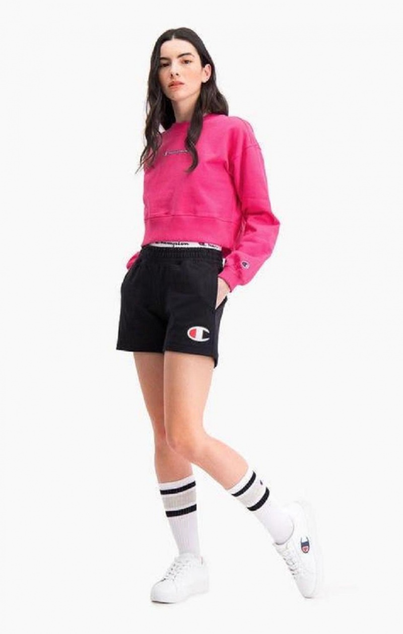 Champion Double Waistband Shorts Shorts Dame Svarte | 7365-ASXTB