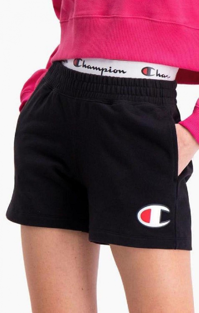 Champion Double Waistband Shorts Shorts Dame Svarte | 7365-ASXTB